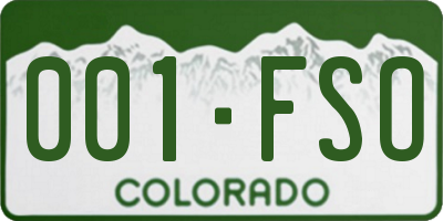 CO license plate 001FSO