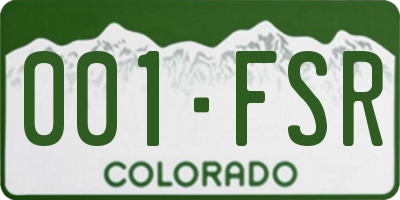 CO license plate 001FSR