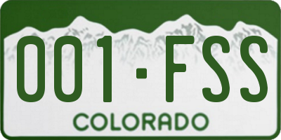 CO license plate 001FSS