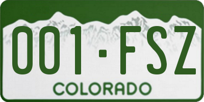 CO license plate 001FSZ