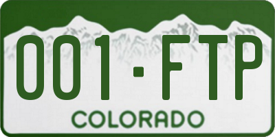 CO license plate 001FTP