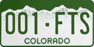 CO license plate 001FTS