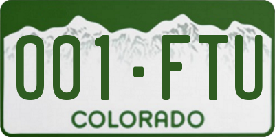 CO license plate 001FTU