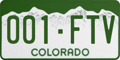 CO license plate 001FTV