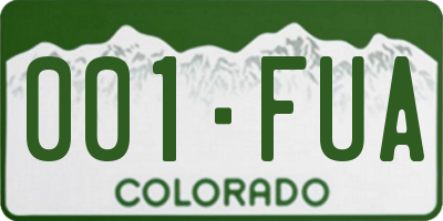 CO license plate 001FUA