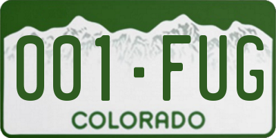 CO license plate 001FUG