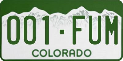 CO license plate 001FUM