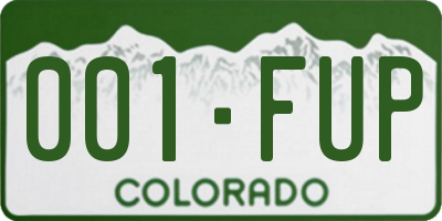 CO license plate 001FUP