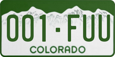 CO license plate 001FUU