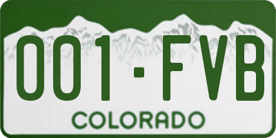 CO license plate 001FVB