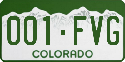 CO license plate 001FVG