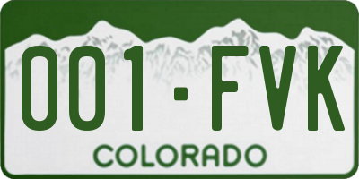 CO license plate 001FVK