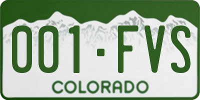 CO license plate 001FVS