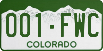 CO license plate 001FWC