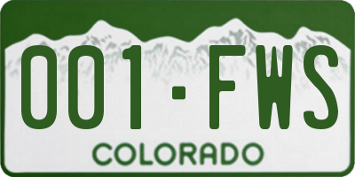 CO license plate 001FWS