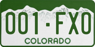 CO license plate 001FXO