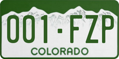 CO license plate 001FZP