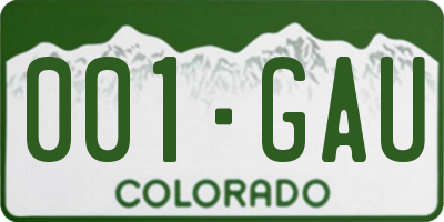 CO license plate 001GAU