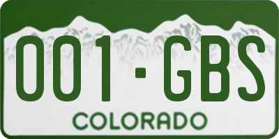 CO license plate 001GBS