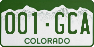 CO license plate 001GCA