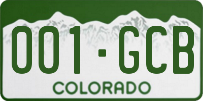 CO license plate 001GCB