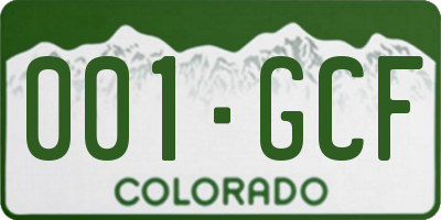 CO license plate 001GCF