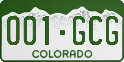 CO license plate 001GCG