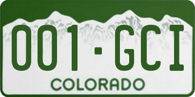 CO license plate 001GCI