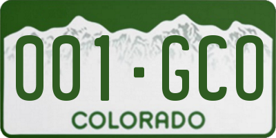 CO license plate 001GCO