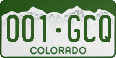 CO license plate 001GCQ