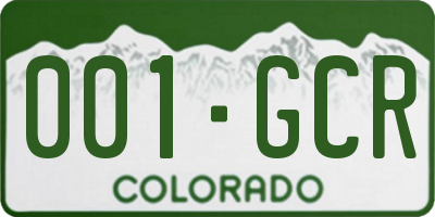 CO license plate 001GCR