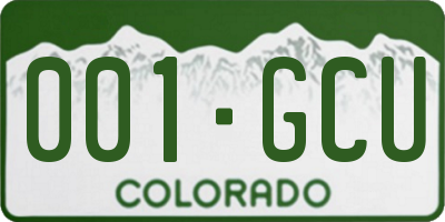 CO license plate 001GCU