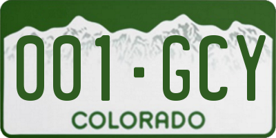 CO license plate 001GCY