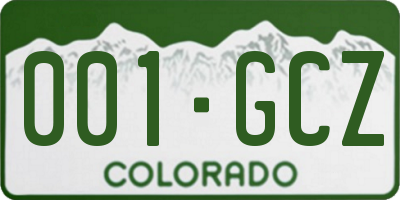 CO license plate 001GCZ