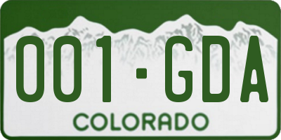 CO license plate 001GDA