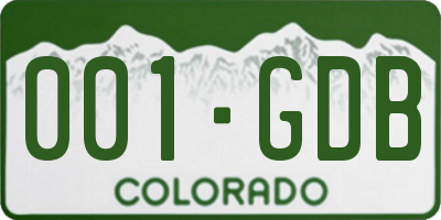 CO license plate 001GDB