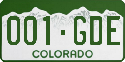 CO license plate 001GDE