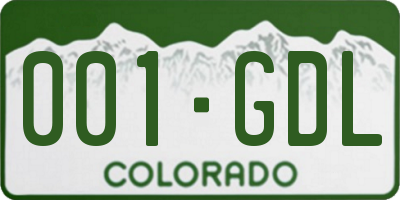 CO license plate 001GDL