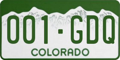 CO license plate 001GDQ