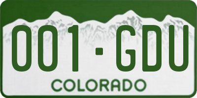 CO license plate 001GDU