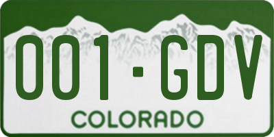 CO license plate 001GDV