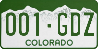 CO license plate 001GDZ