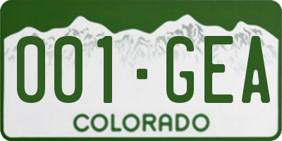 CO license plate 001GEA