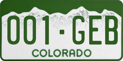 CO license plate 001GEB