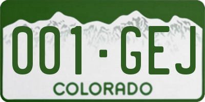 CO license plate 001GEJ