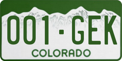 CO license plate 001GEK
