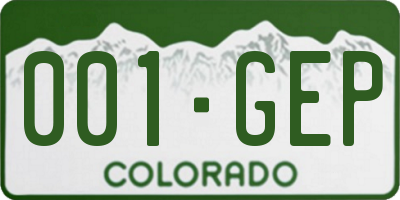 CO license plate 001GEP