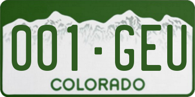 CO license plate 001GEU