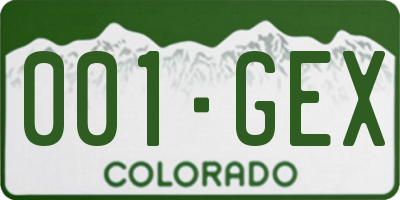 CO license plate 001GEX