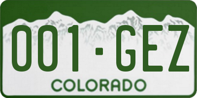 CO license plate 001GEZ